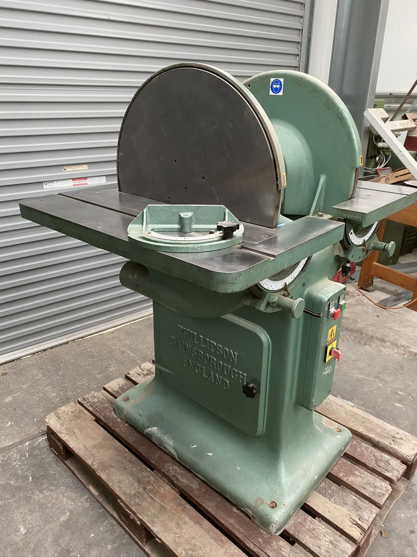 Phillipson 24inch double disc sander, Wadkin green