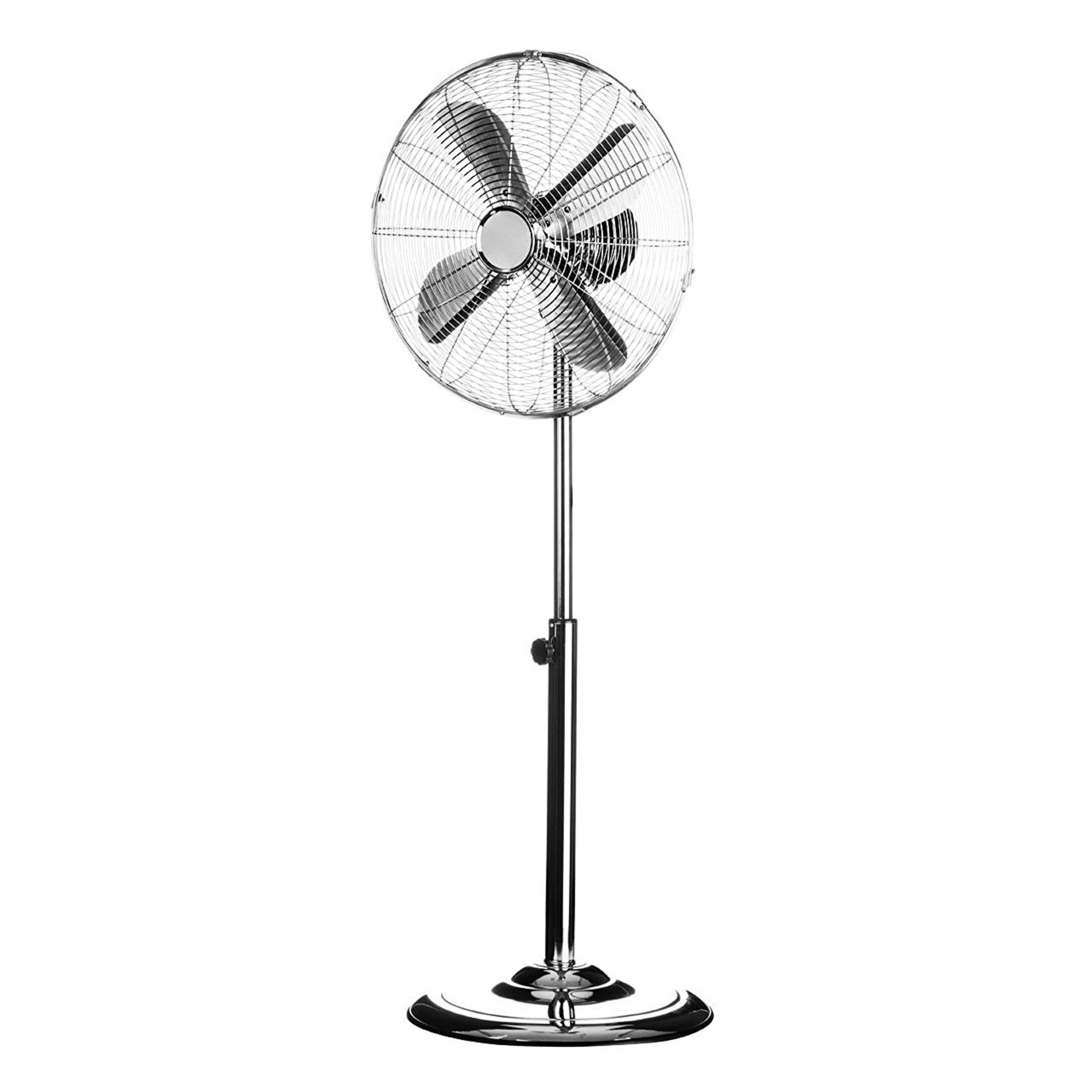 (LF64) 16" Inch 40cm Chrome Metal Pedestal 3 Speed Stand Fan Cooling Stay cool this yea... - Image 2 of 2