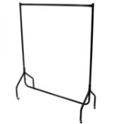 (G59) 4ft Garment Clothes Rail Super Heavy Duty All Metal Black 4ft Wide, 5ft High - Measures ...