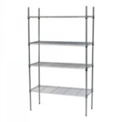 (G67) 4 Tier Heavy Duty Steel Wire Rack Kitchen Storage Unit w/ Wheels Heavy Duty Steel Frame ...