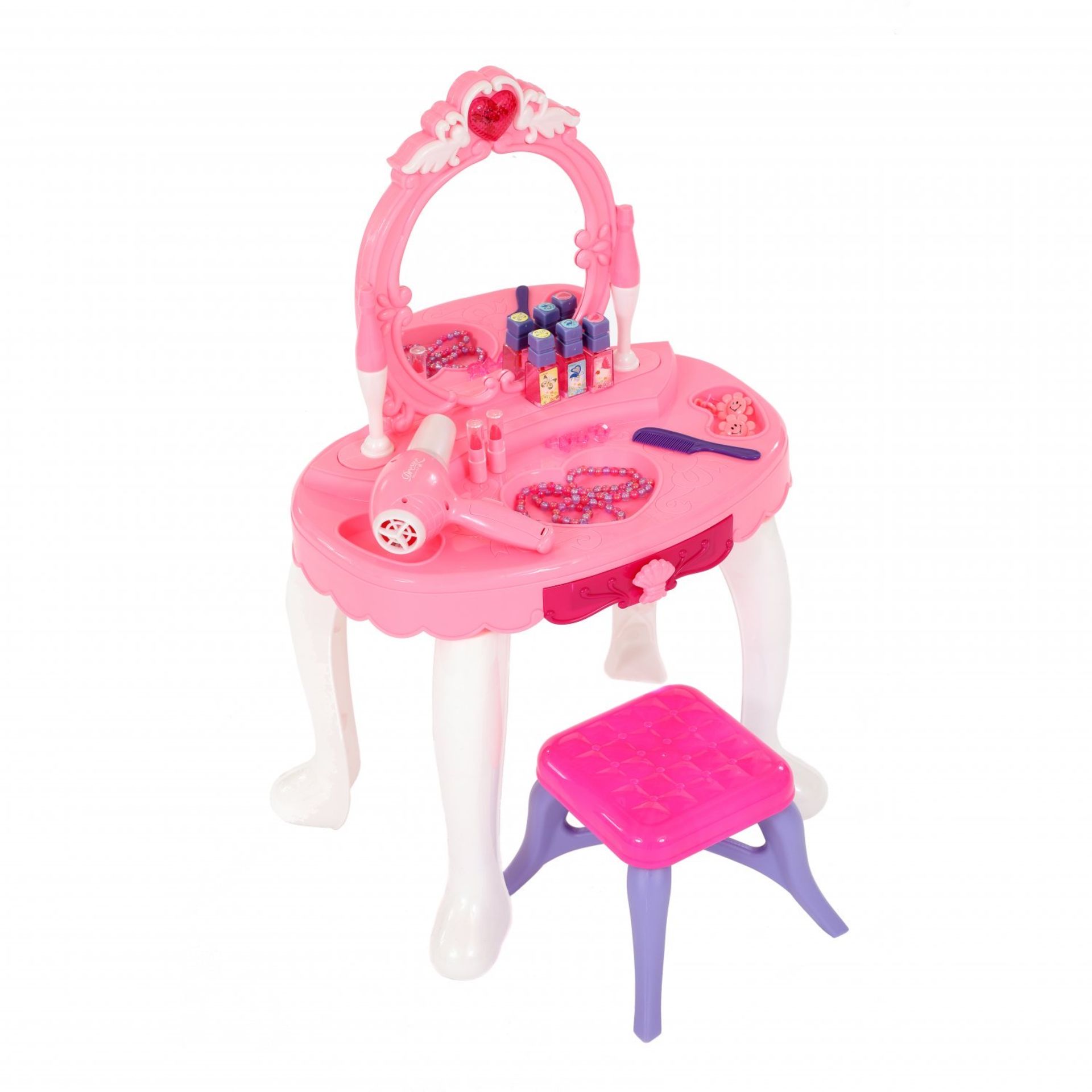 (G24) Childrens Kids Girls Play Toy Dressing Table Glamour Mirror Encourages Role Playing an...