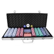 (G63) Poker Set - 500 Piece Complete With Casino Style Case Deluxe Portable Aluminium Carry Ca...