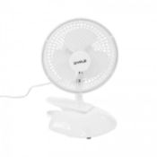 (G35) 6" 2-in-1 White Clip Adjustable Tilt Rotating Desk Top Table Fan 2-in-1 - Includes Cli...