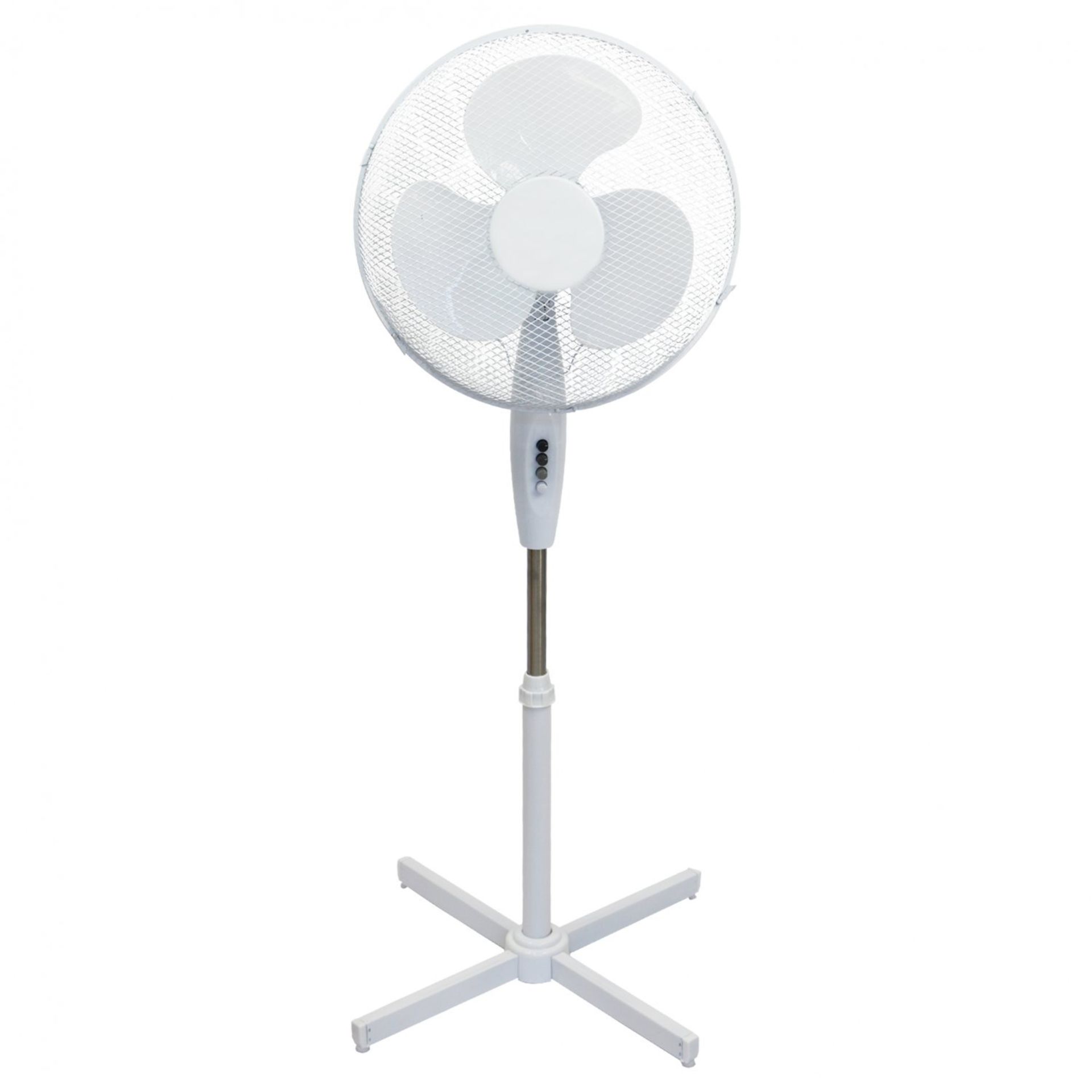 (G37) 16" Oscillating Pedestal Electric Fan 3 Speed Push Button Speed Control Cable Length Ap...