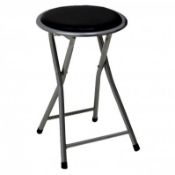 (LF211) Black Padded Folding Breakfast Kitchen Bar Stool Seat Perfect for sitting at yo...