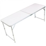 (G73) 6ft Folding Outdoor Camping Kitchen Work Top Table Lightweight Aluminium Table with Adju...