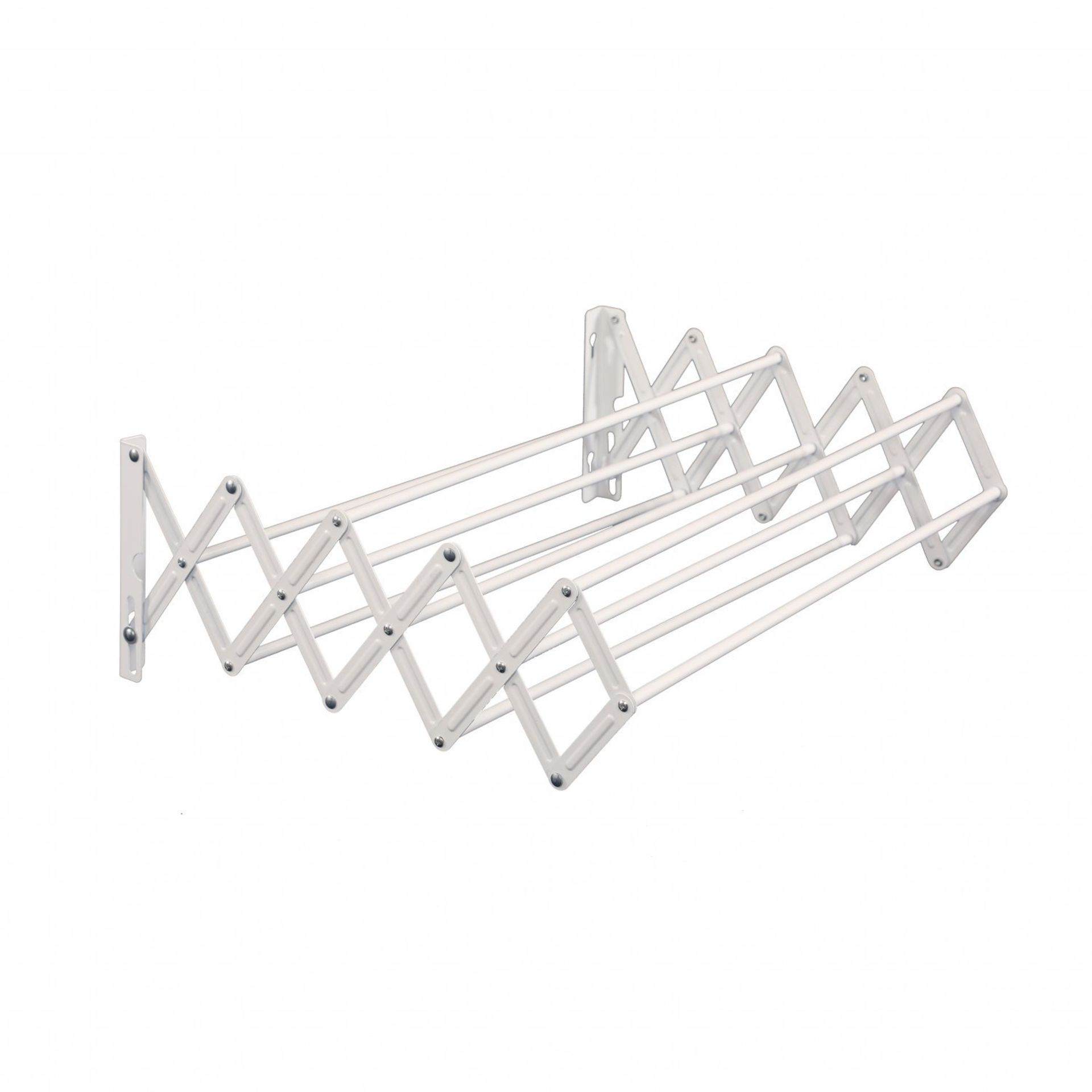 (G101) Extendable Wall Mounted Clothes Horse Airer Dryer Rack Open Dimensions: 60 x 62 x 18.5c...