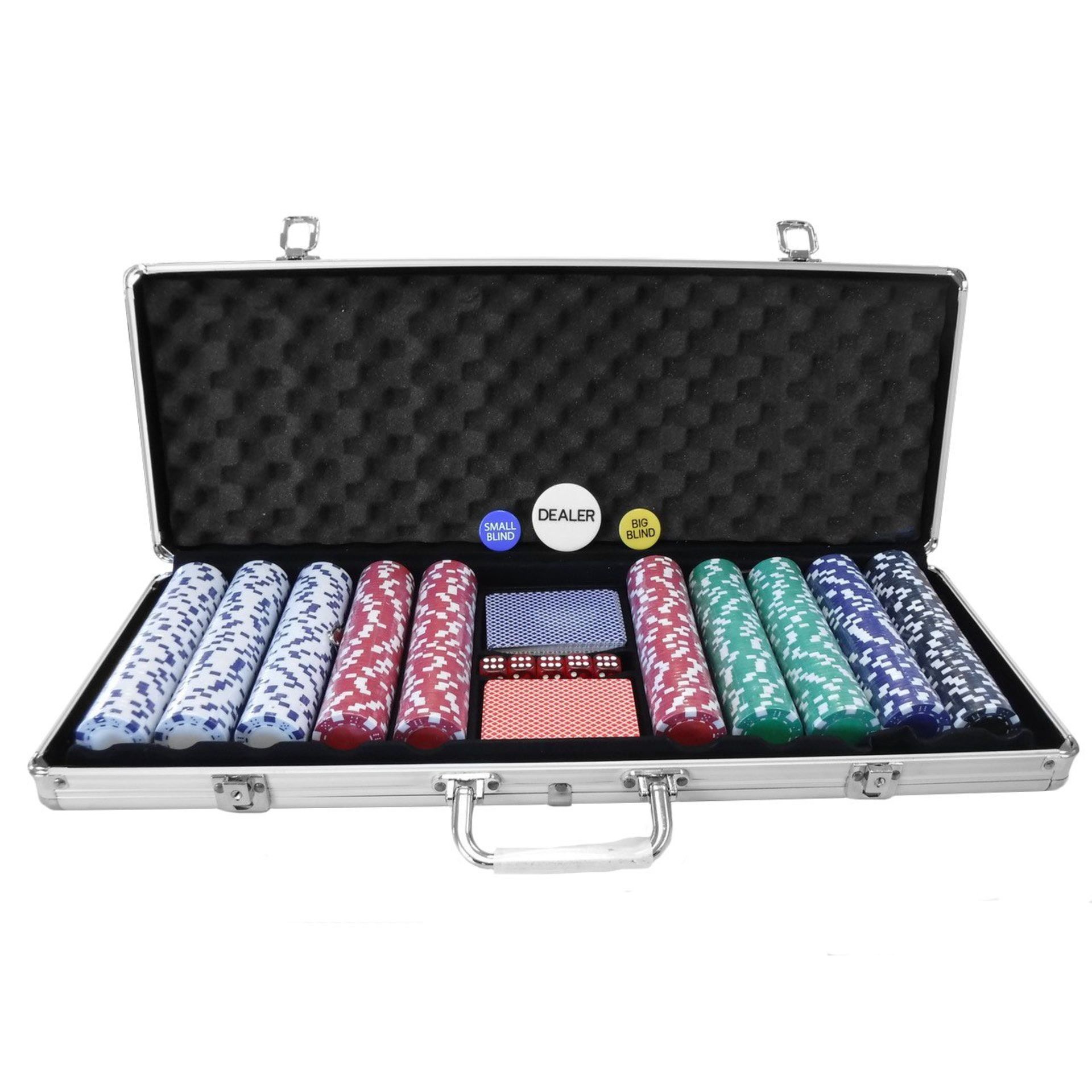 (G28) Poker Set - 500 Piece Complete With Casino Style Case Deluxe Portable Aluminium Carry ...