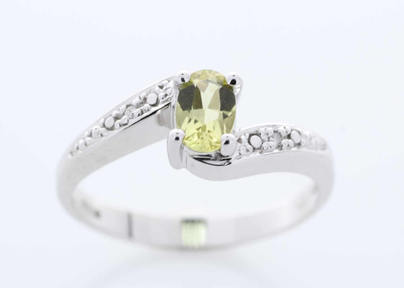 9ct White Gold Diamond And Lemon Quartz Ring - Image 5 of 8