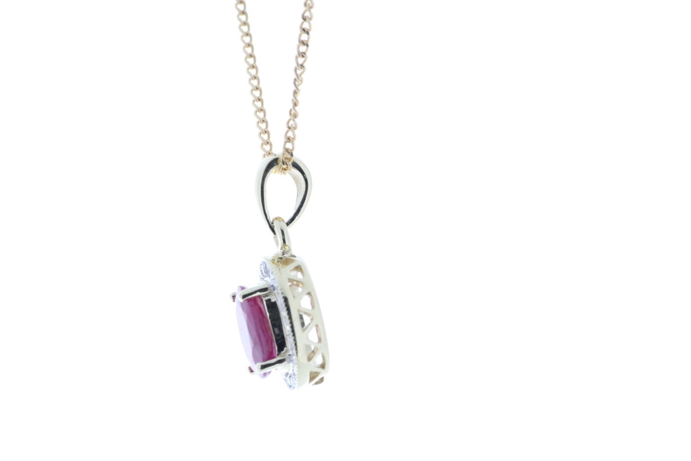 9ct Yellow Gold Diamond And Ruby Pendant - Image 4 of 5