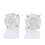 18ct White Gold Prong Set Diamond Earrings 2.26 Carats