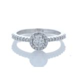 18ct White Gold Halo Set Ring 0.63 Carats