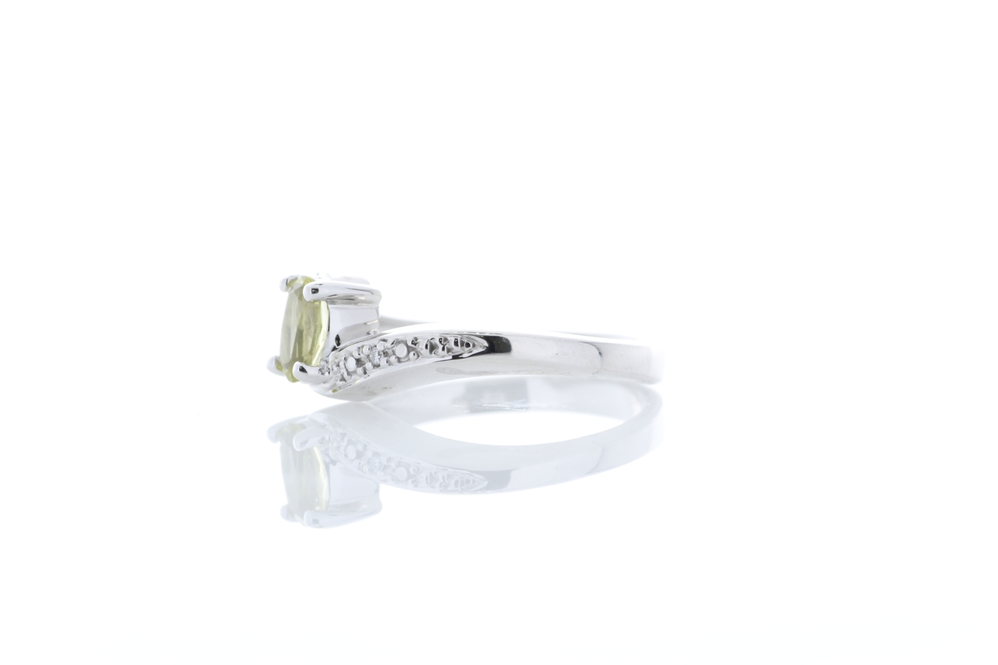 9ct White Gold Diamond And Lemon Quartz Ring - Image 2 of 8