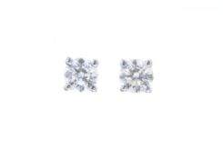 18ct White Gold Claw Set Diamond Earrings 0.40 Carats