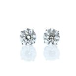 18ct White Gold Prong Set Diamond Earring 11.00 Carats