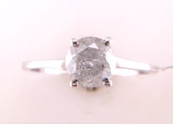 18ct White Gold Wire Set Diamond Ring 1.27 Carats