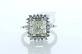 18ct White Gold Halo Set Ring 3.86 Carats