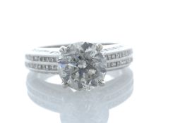 18ct White Gold Stone Set Shoulders Diamond Ring 4.51 Carats