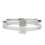 18ct White Gold Single Stone Wire Set Diamond Ring 0.20 Carats