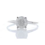 18ct White Gold Single Stone Prong Set Diamond Ring 1.25 Carats