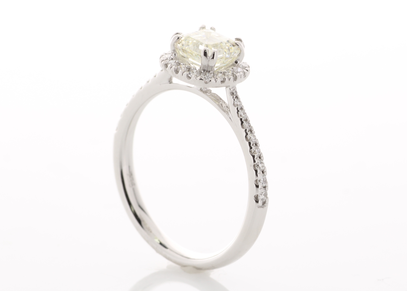 18ct White Gold Single Stone With Halo Setting Ring (1.01) 1.27 Carats - Image 5 of 6