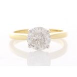 18ct Yellow Gold Single Stone Prong Set Diamond Ring 2.00 Carats