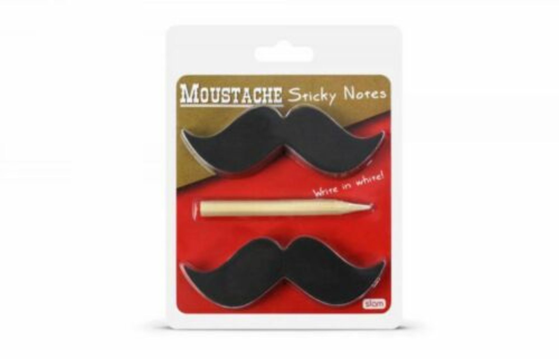 Moustache Sticky Notes & Pencil Packs - 200 Notes Per Pack - 20 Units Per Lot
