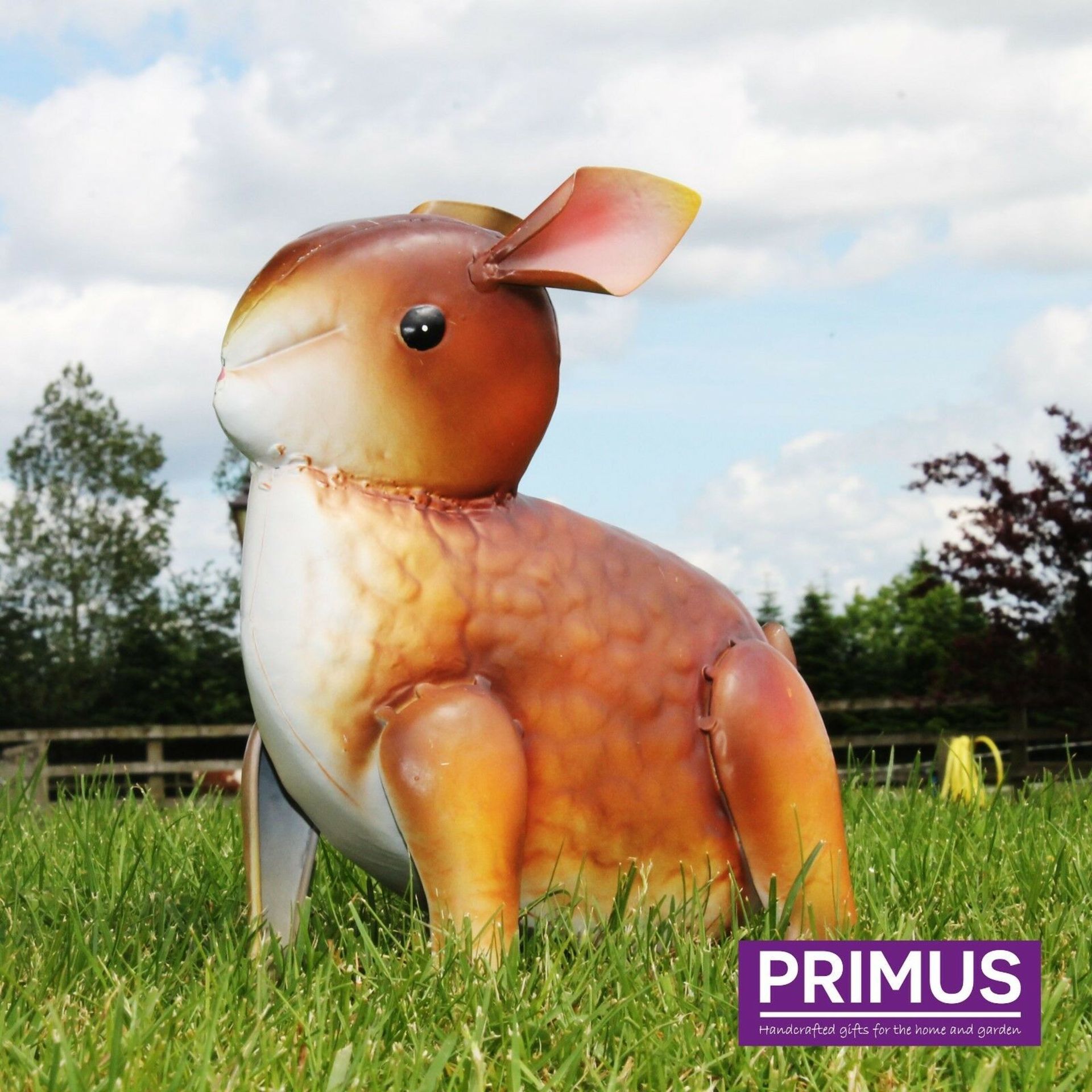 Primus Metal Rabbit Garden Ornament - Brown / Grey Colours - 10 Units Per Lot - Image 3 of 5