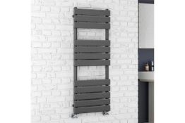 PALLET TO CONTAIN X 6 NEW & BOXED 1200 x 450 Anthracite Flat Panel Heated Towel Rail Bathroom R...