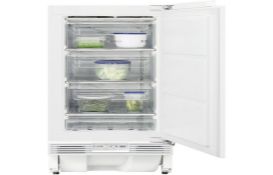 (KA19) Zanussi Integrated Under Counter Freezer RRP £419. Door on door fitting 98L net capaci...