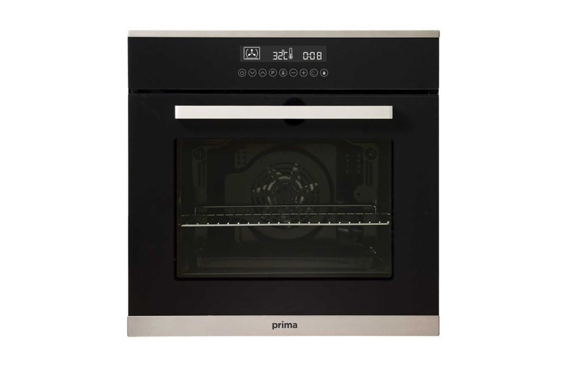 (KA28) Prima+ PRSO108 B/I Single Electric Fan Oven - Black & St/Steel by Prima RRP £387.68 A...
