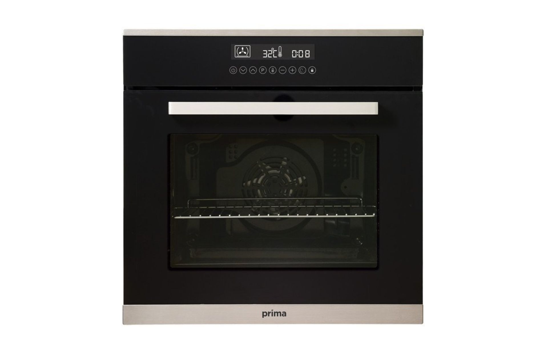 (KA1) Prima+ PRSO108 B/I Single Electric Fan Oven - Black & St/Steel. RRP £387.68. A Built In ...