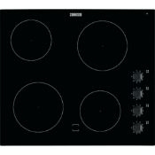 (KA12) Zanussi 59cm Ceramic Hob Black Z6114IOK Stylish four variable zone ceramic glass hob, e...