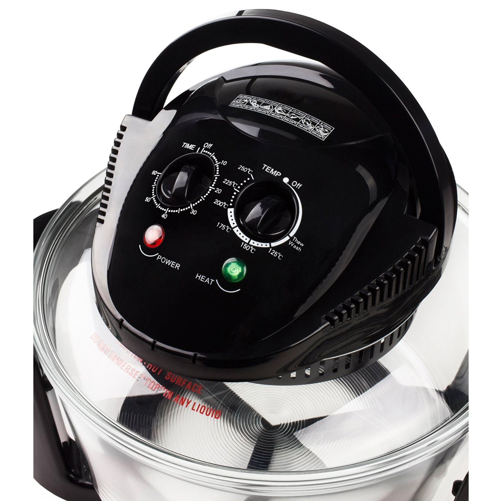 (F45) 12L Litre Black Portable Halogen Convection Oven Cooker 1400W Cook Food 60% Quicker Than... - Bild 3 aus 3