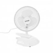 (RL20) 6" 2-in-1 White Clip Adjustable Tilt Rotating Desk Top Table Fan Stay cool this year ...