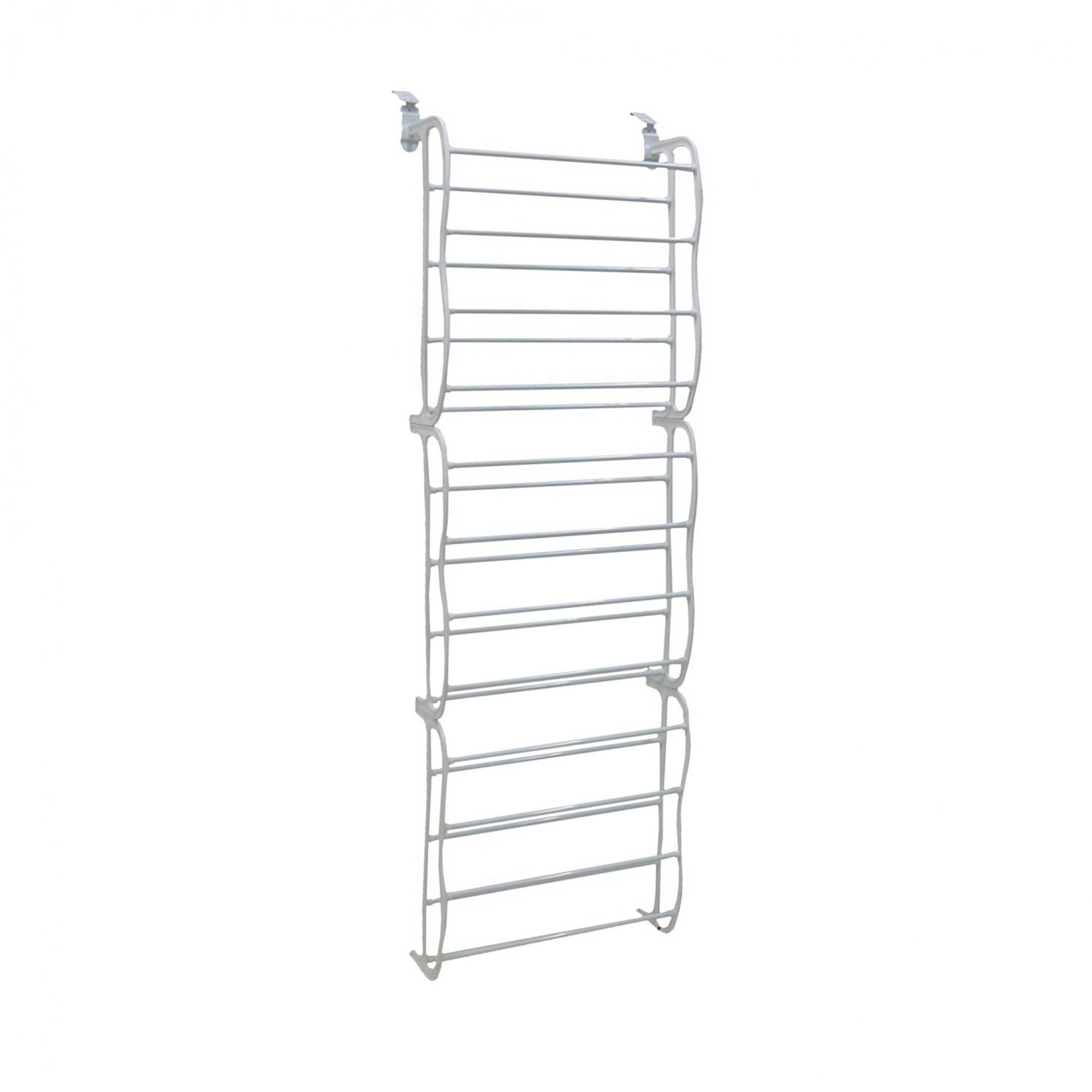 (F37) 12 Tier White Door Hanging Shoe Rack Organiser - Holds 72 Space Saving Design Holds Up...