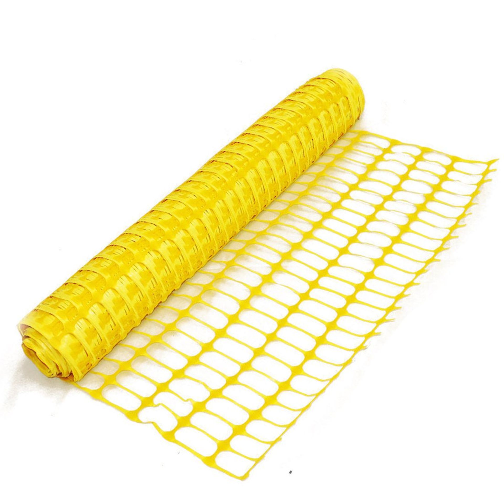 (F10) Heavy Duty Yellow Safety Barrier Mesh Fencing 1mtr x 25mtr Roll Dimensions 1m x 25m Dur...