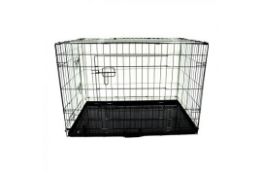 (SK183) 24" Folding Metal Dog Cage Puppy Transport Crate Pet Carrier The folding metal dog...