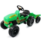 (F22) Childrens Pedal Ride on Green Super Tractor With Toy Trailer CE & EN71 Certified - Ages ...