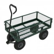 (RL50) Heavy Duty Metal Gardening Trolley - Green Trailer Cart Our latest arrival is the gar...
