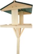 (PP108) Traditional Wooden Outdoor Garden Bird Table Feeding Station Attract bird life to yo...