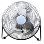 (F53) 9" Inch Chrome 3 Speed Floor Standing Gym Fan Hydroponic Heavy Duty 3 Speed Push Button ...