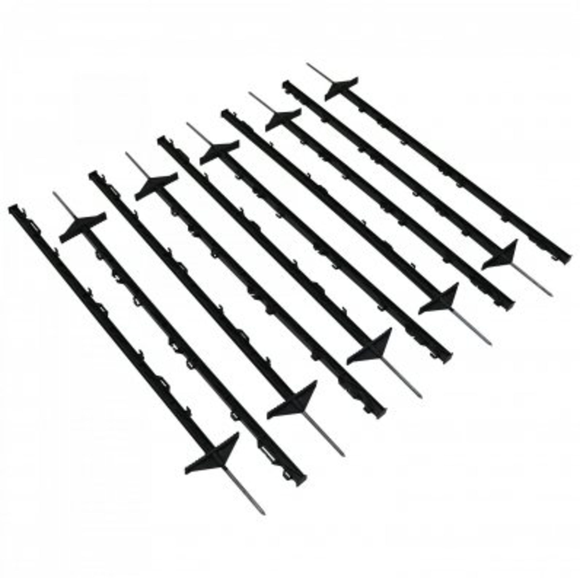 (RL81) 1m Black Plastic Electric Fencing Pins Posts Stakes Pack of 10 The fencing pins are...