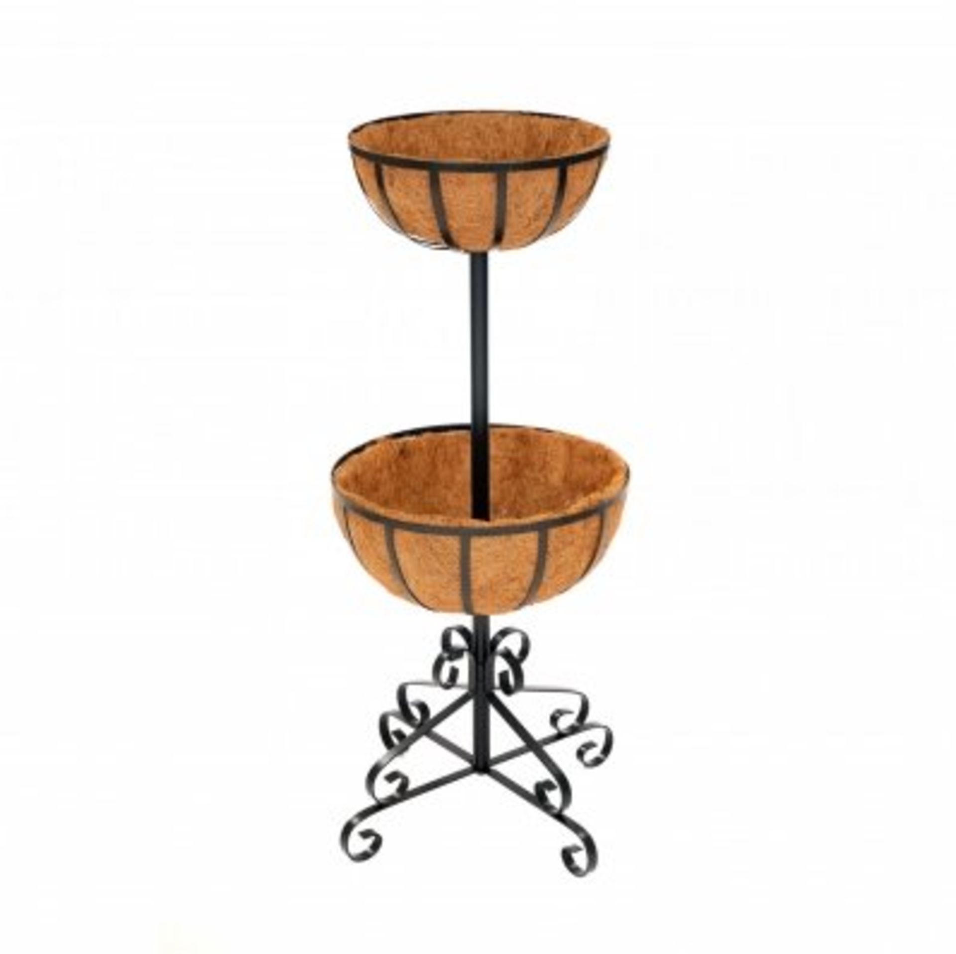 (RL133) 2 Tier Metal Garden Flower Fountain Plant Display Stand with Coco Liners Our flower ...