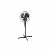 (F30) 16" Oscillating Black Extendable Free Standing Pedestal Fan 3 Speed Push Button Speed Co...