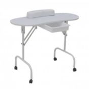 (RL85) Professional White Manicure Table Nail Technician Art Desk Workstation The manicure...