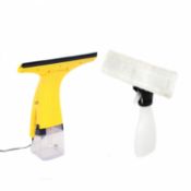 (F44) Cordless Window Glass Vacuum Cleaner with Spray Bottle and Wipe Power: 12W - Tank Capaci...