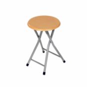 (F46) Wooden Folding Breakfast Kitchen Bar Stool Seat Height: 45cm, Seat Diameter: 30cm High ...