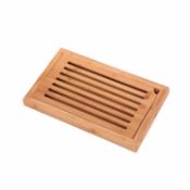 (F84) Bamboo Wooden Chopping Cutting Bread Board with Crumb Catcher Dimensions: 38 x 23 x 3c...