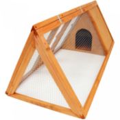 (EE546) Wooden Outdoor Triangle Rabbit Guinea Pig Pet Hutch Run Cage High Quality Fir Wood Con...